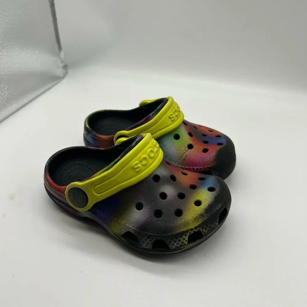 Crocs Kids Multicolor Slip-on Clogs with Yellow Strap